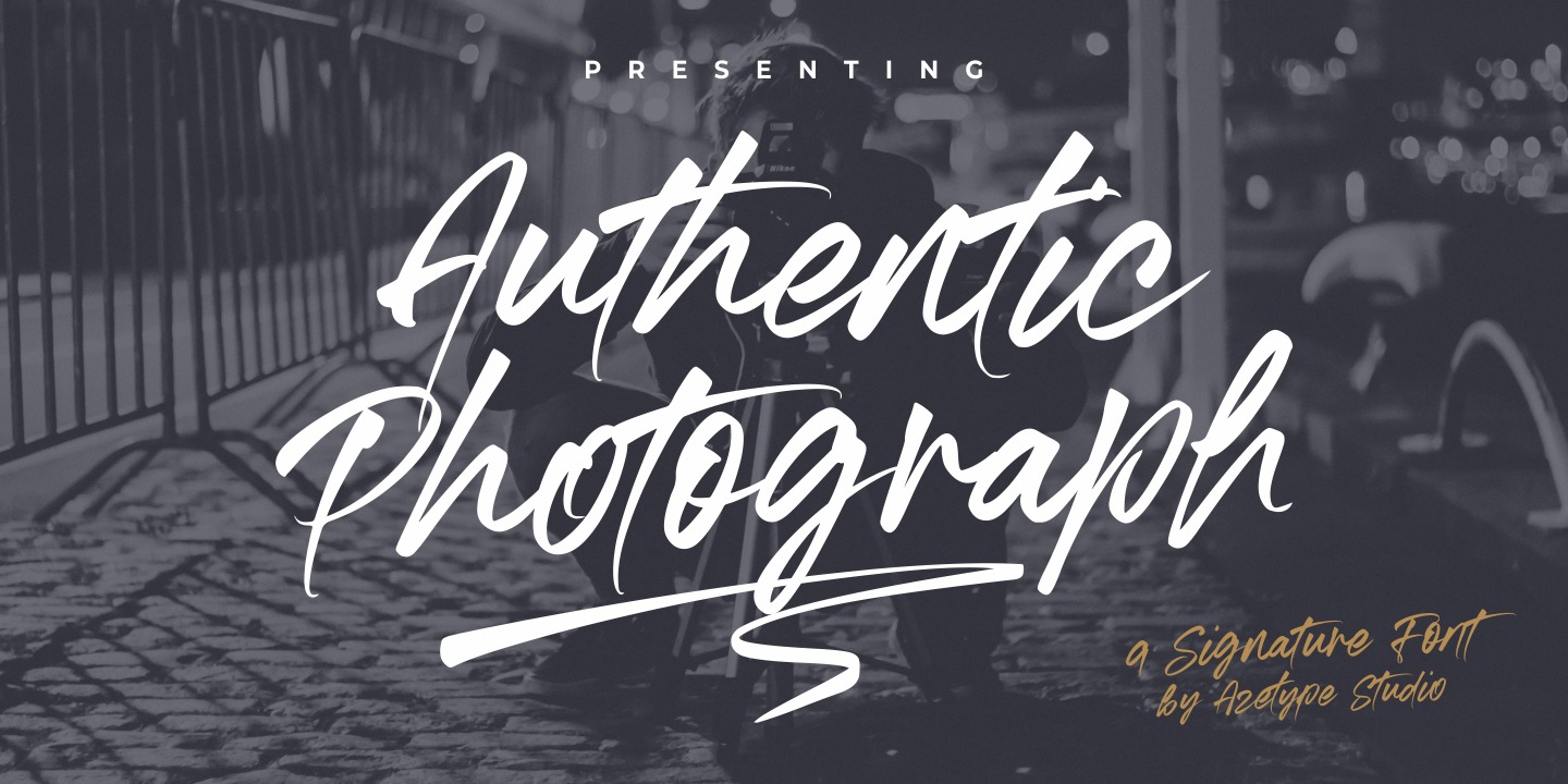 Beispiel einer Authentic Photograph Regular-Schriftart